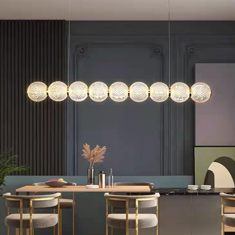 Lampe suspendue LED boule acrylique pour éclairage table salle à manger