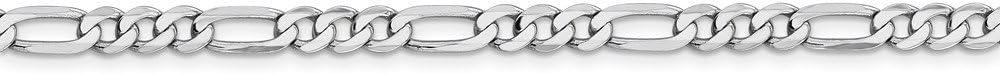 Solid 14K White Gold 4.5mm Flat Figaro Chain - Image 2