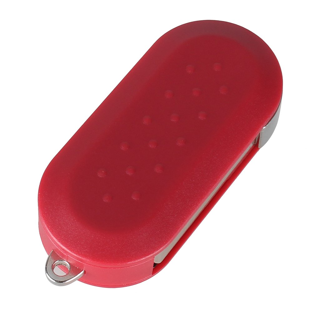 PHONILLICO Etui z czerwonym kluczem do Fiat 500 Abarth Bravo Ducato Panda Punto Doblo 500L - 3 przyciski - pilot zdalnego sterowania z ostrzem