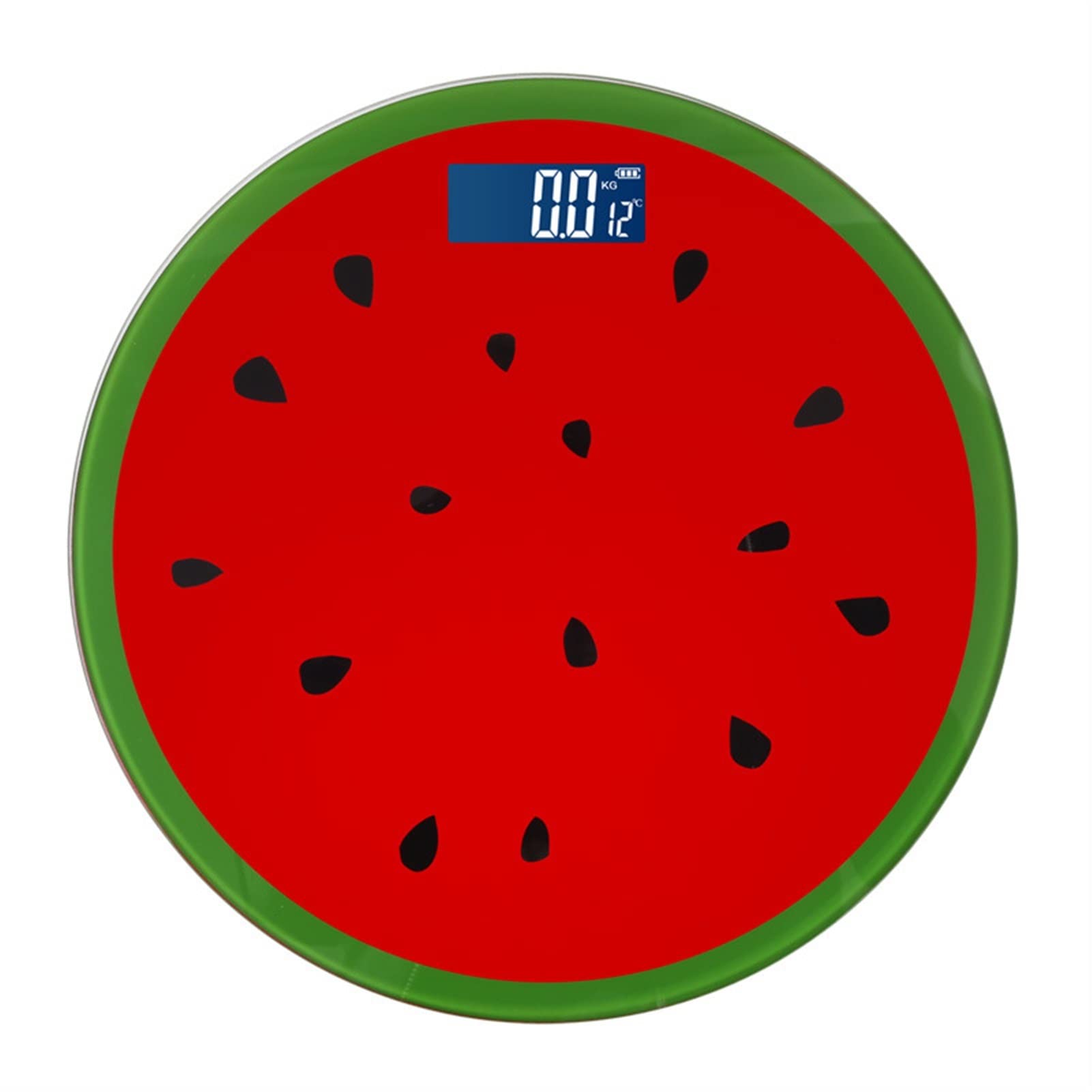 JINGYAN Cyfrowa waga łazienkowa Fruit Pattern Weight Scale For Weighing Body Electronic Household Balance Floor Smart Digital Scales Bathroom(Watermelon)