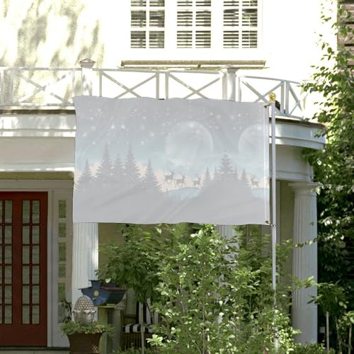 Drapeau de Noël d'hiver jardin extérieur suspendre bannière vacances - 4