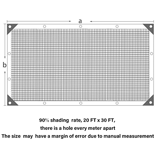 Image of winemana 90% Shade Cloth, Dog Kennel Shade Cover, 20 x 30 FT Sturdy Durable Sunblock Shade Mesh Tarp with Grommets for Patio Plants Greenhouse Chicken Coop Porch