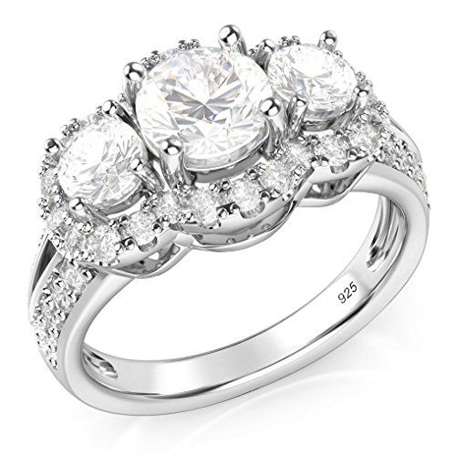 Metal factory sz 7 sterling silver 925 3 stone cz cubic…