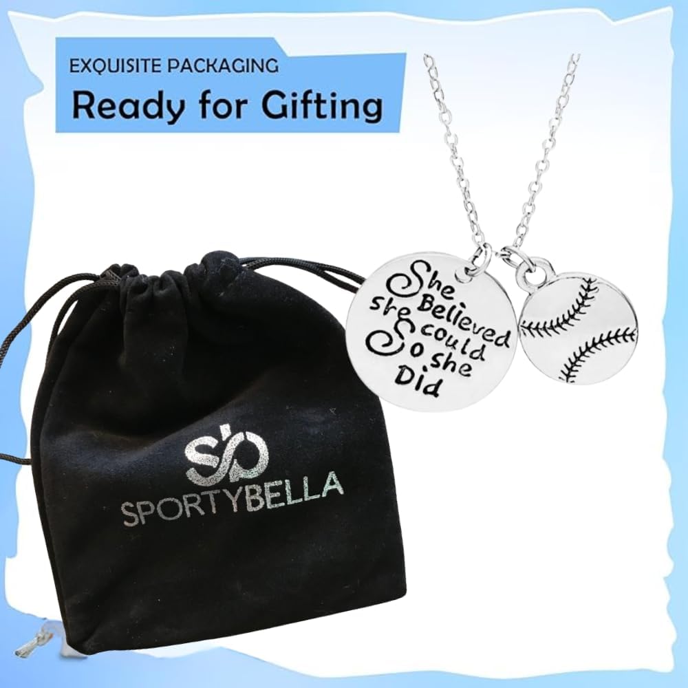 Sportybella Softball Necklace, Softball Jewelry - Pendent Necklace - Softball Player Gifts - Image 5
