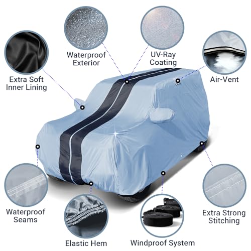 Image of iCarCover SUV Cover Waterproof All Weather for 2025-2026 Acura ADX | Premium Custom Fit Padded Hail UV Sun Rain Snow Dust Protection Covers for Automobiles Outdoor Full Exterior (Gray /Black)