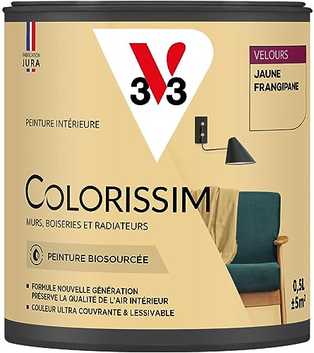 V33 Peinture multi-supports Colorissim® Jaune frangipane Velours 0,5L
