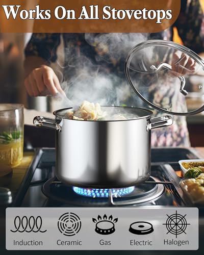 Marmite en acier inoxydable 4 litres Cook N Home avec couvercle - 4