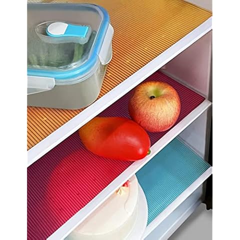 7 Pcs of Refrigerator Liners Washable Can Be Cut, Fridge Mats, Refrigerator Shelf Liners for Glass Shelves, Shelves Drawer Table Mats Cover