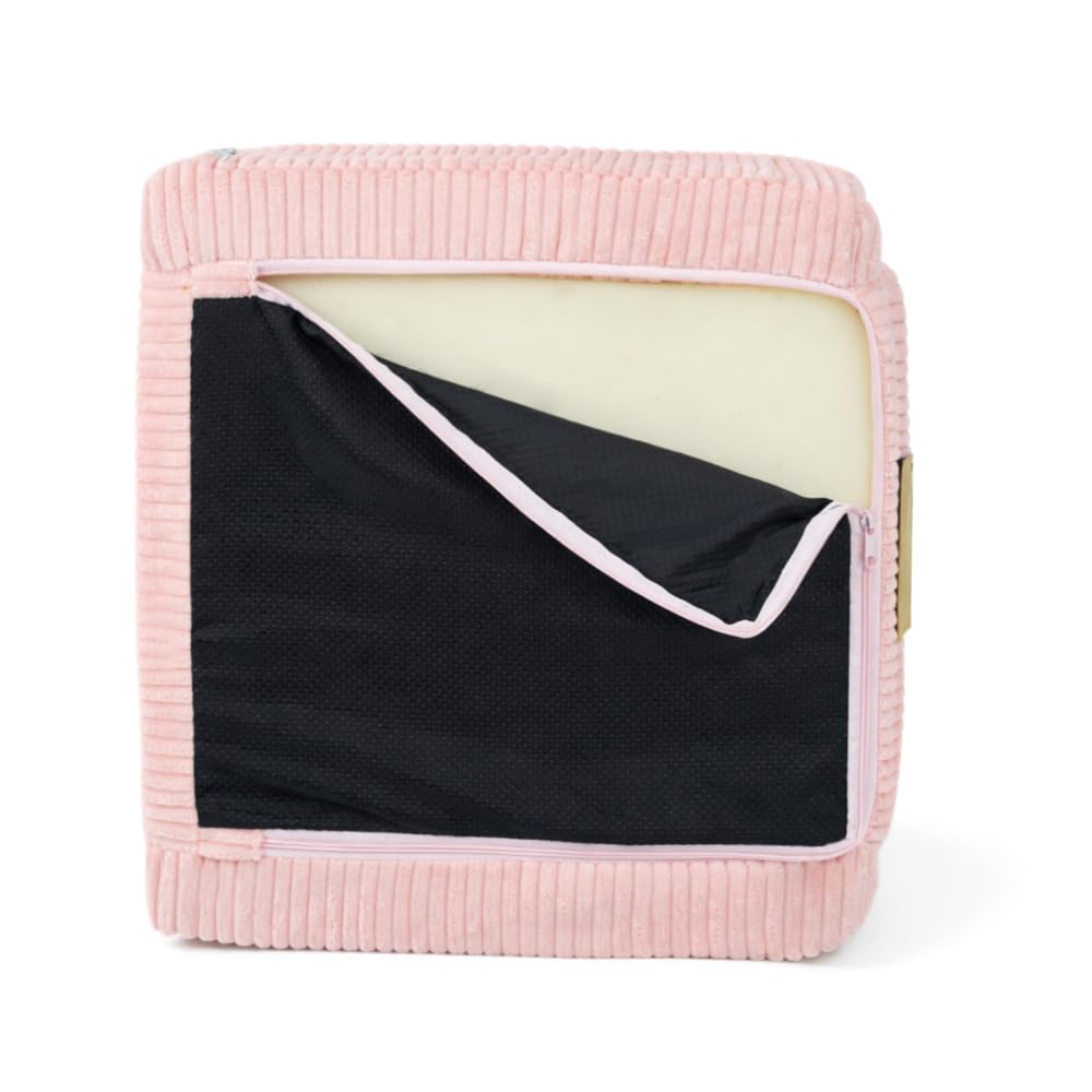 Flumi Kindersessel klappbar personalisiert mit Namen, Kindersofa ausklappbar mit Liegefunktion, Kinder Couch für Kinderzimmer (Cord rosa)