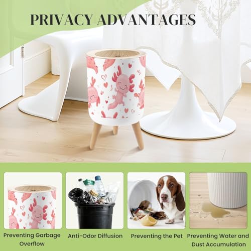 Caneca de basura pequeña con tapa y patas 7L miniatura 4