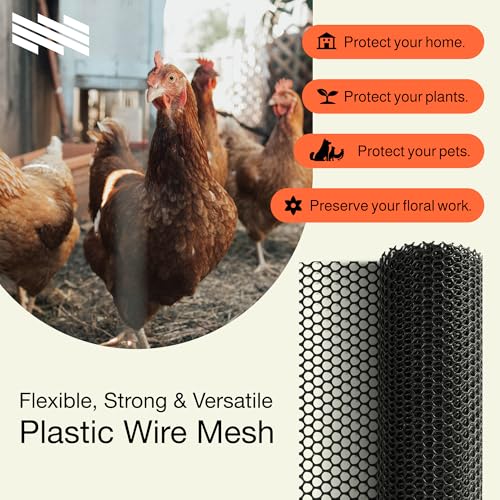 MaPorch Plastic Wire Mesh Fence - Black, 15.71