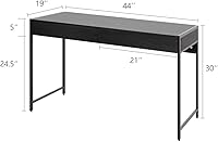 Vista 3 de ERGOMASTER Escritorio de oficina en casa, 44 pulgadas, negro