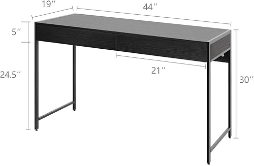 Miniatura 3 de ERGOMASTER Escritorio de oficina en casa, 44 pulgadas, negro