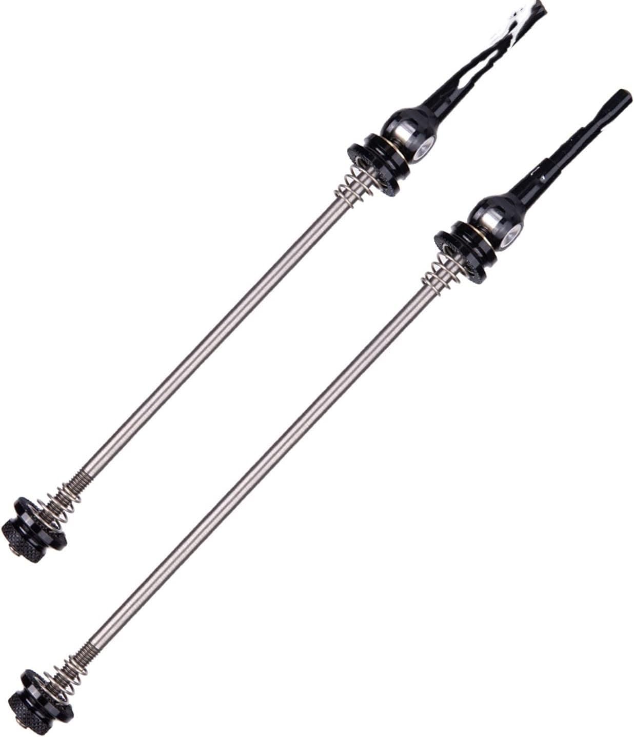 Paire De Brochettes Dégagement Rapide Titane VTT - Avant/arrière, Anodisées Bleu, Look Rétro