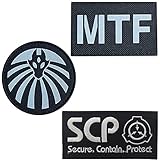 Kseen SCP Foundation Special Containment Procedures Mobile Task Forces Epsilon-11 “Nine-Tailed Fox” & MTF Reflective IR Patch & Embroidered Military Hook and Loop Tactics Applique Morale Badges
