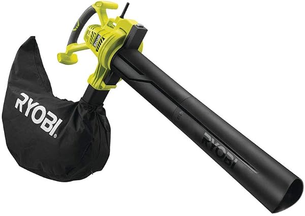 Souffleur aspiro-broyeur électrique 3000 W, 375 km/h, aspiration 14 m³/min, broyage 16 :1, sac 45 L, harnais