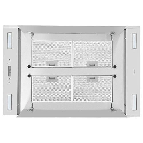 Klarstein-Secret-Service-Campana-extractora-de-techo-Encastrable-Potencia-220-W-Capacidad-de-extraccion-800-mh-Control-Touch-Cristal-Iluminacion-LED-3-Niveles-Acero-inoxidable-Plata Klarstein-Secret-Service-Campana-extractora-de-techo-Encastrable-Potencia-220-W-Capacidad-de-extraccion-800-mh-Control-Touch-Cristal-Iluminacion-LED-3-Niveles-Acero-inoxidable-Plata