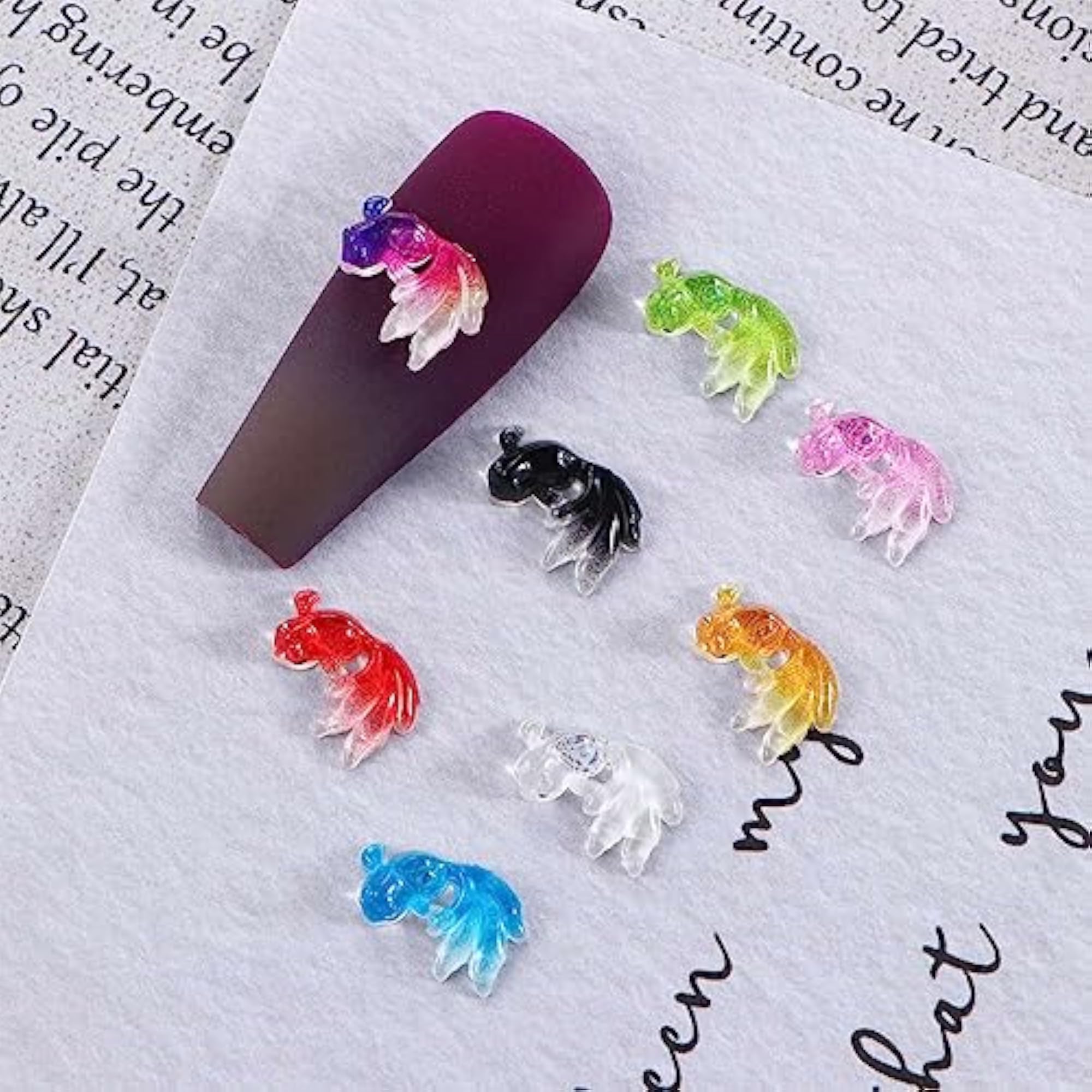 100 Pieces Colorful Fish Nail Pendants for DIY Crafting