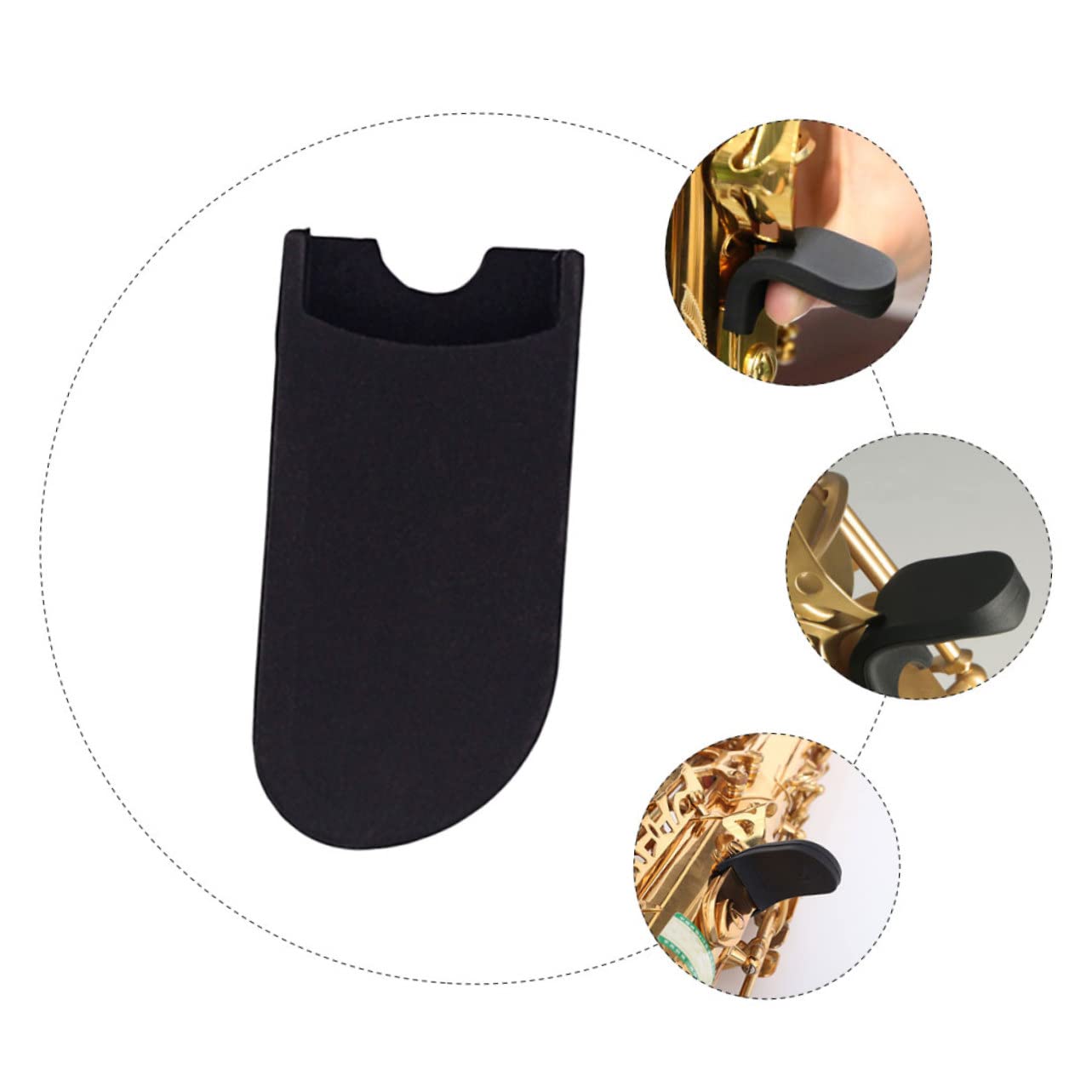 BESPORTBLE Comfortable Saxophone Finger Rest Durable Black Thumb Support for Saxophone Players Easy to Use Cushion Accessory present for Saxophonists Enhances Playing Stability