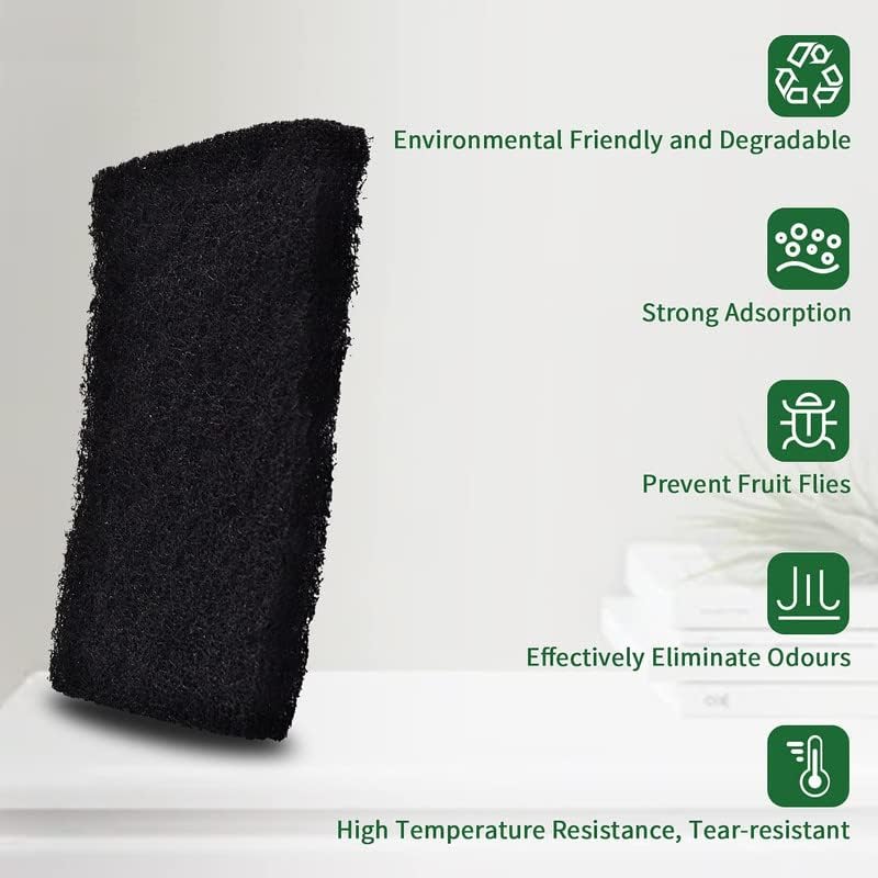 Compost Bin Odor Filters for Food Waste Caddy Replacement Rectangle Activated Carbon Filters for Indoor Kitchen Compost Bucket (Pack of 7)