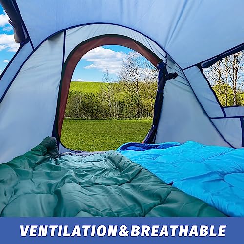 Image of Pop-up Tent,2 Person Camping Tent,Instant Portable Beach Tent,Easy Pop Up Shade Tents 2 Doors for Camping Hiking & Traveling with Carrying Bag