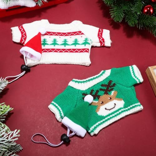 Yardwe Costume, Xmas with Cap Christmas Cosplay Set Small Pet and Polyester Sweater Washable and Comfortable for Winter Outfit Full of Christmas Elements Rabbits and Ferrets - 4