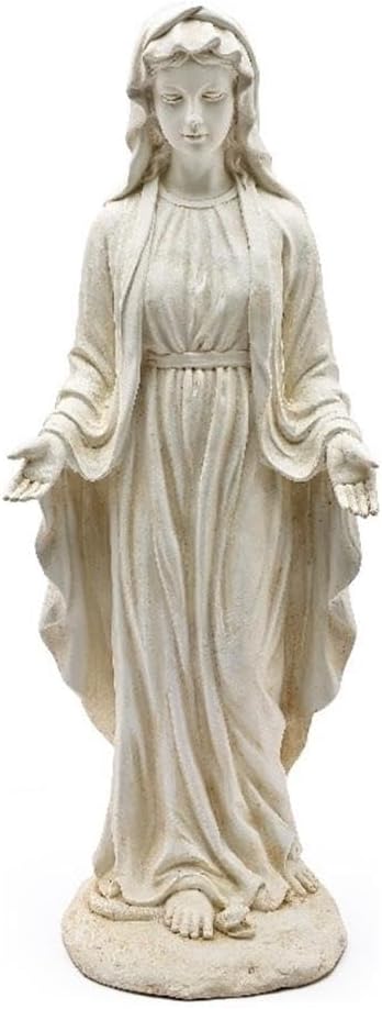 LuxenHome Virgin Mary Statue Outdoor, 30'' Religious Garden Statue, Blessed Mother Outdoor Statue, Virgen De Guadalupe Statues, Large Outdoor Garden Statues/Sculptures Decorations, Ivory