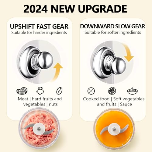 Plodon Babynahrungszubereiter, Mini-Küchenmaschine, süße und kleine Küchenmaschine, Püree-Mixer, Zerkleinerer, 1,2 Tassen, Glasschale mit 6 Klingen, elektrisch (Spaceman-Weiß (eine Schale) (White)