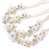 Accesorios para el cabello de boda: los accesorios para el cabello de boda de cristal están hechos de aleación de calidad, tela y cinta de raso, decorados con perlas de imitación, pedrería, accesorios para el cabello de color marrón exquisitamente hechos que son adecuados para la mayoría de las formas de cabeza