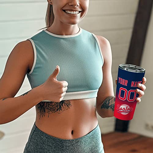 Custom Baseball Tumblers Personalized Insulated Coffee Mug Travel Stainless Steel Cup Add Name Number With Lid 16 Oz Gifts For Men Women Fans #TOP4