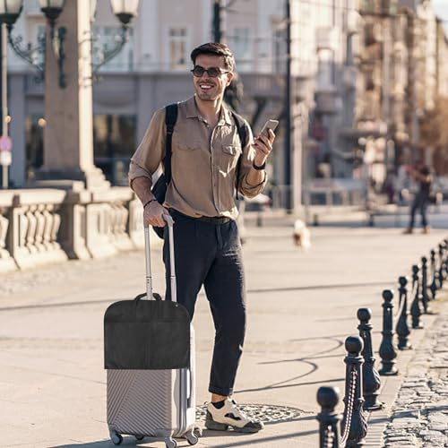 Pumuky 60 x 120cm Kleidersack, Lange Kleidersack, Anzug mit Tragegriff Aufbewahrung Kleiderhülle, Atmungsaktive Anzugtasche für Sakkos Hemden Abendkleider Anzugsack (Schwarz)