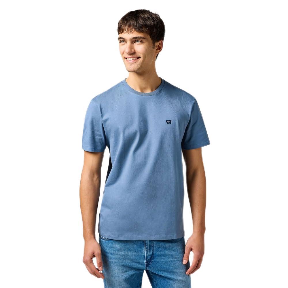 Wrangler Men's Sign Off Tee T-Shirt, China Blue, XL