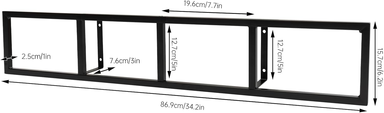 34-Inch Wall Mounted CD Storage Shelf, Media Rack, Video Games DVD Organizer, Metal Cube Floating Shelf (5 Pcs, Black)