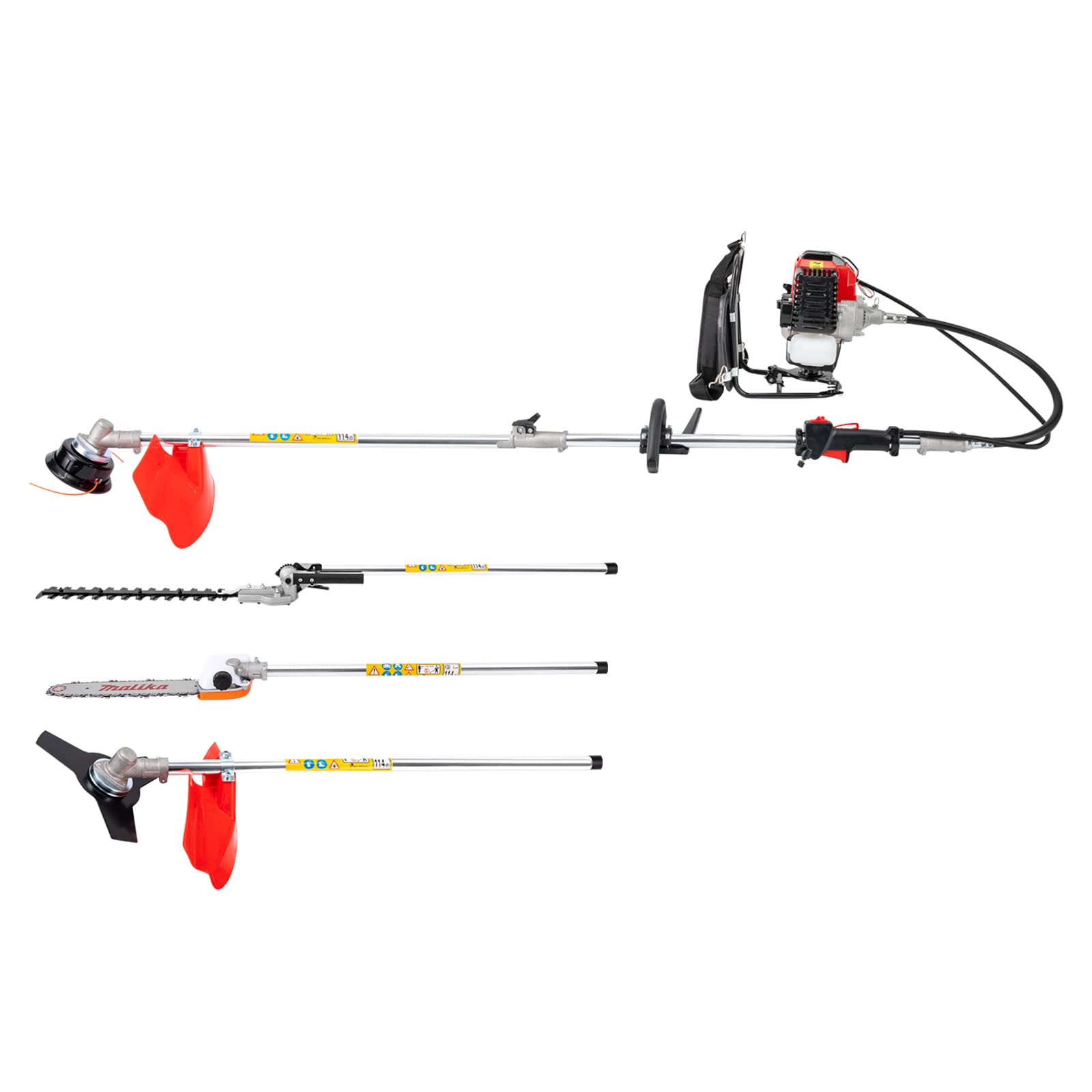 Desbrozadora de Gasolina de 2 Tiempos, 52 CC, Cortasetos Profesional, desbrozadora, 8500 RPM, Multiherramienta de Potencia 4 en 1, con Gafas de protección