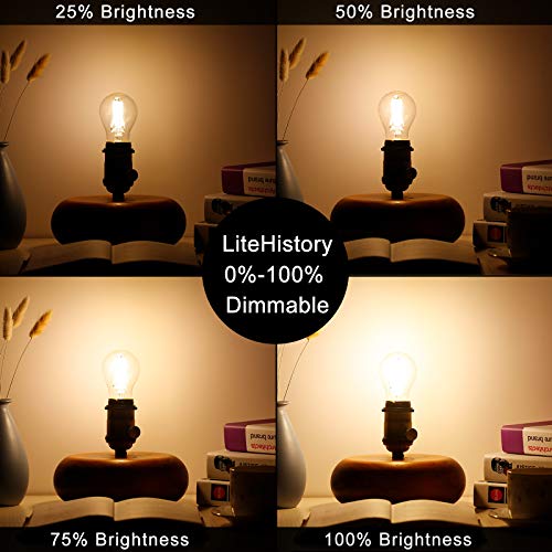 Image of LiteHistory A15 E26 Bulb,4w=40 watt Light Bulbs,Dimmable,Warm White 2700K | 400lm,AC120V,360,ETL,Soft White Light Bulbs,Vintage,Edison bulbs,E26 LED Bulb for Ceiling Fan,Appliance,Refrigerator,4Pack