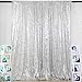 Sequin Backdrop Silver 7FTX7FT Photo Booth Backdrop Silver Sequence Fabric Backdrop for Parties Shimmer Polyester Backdrop for Photoshoot Silver Wall Backdrop for Baby Shower Decoration