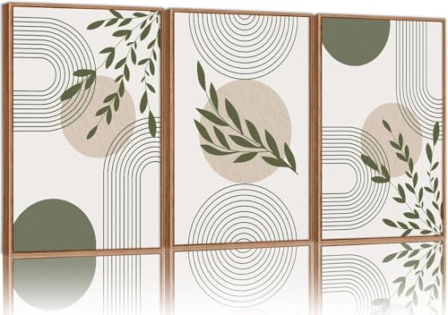 Tableau mural bohème vert sauge pour une décoration de salon zen