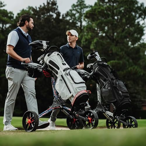 image for Bag Boy Nitron 3 Wheel Golf Push Cart, Easy 1 Step Open and Fold, Scor