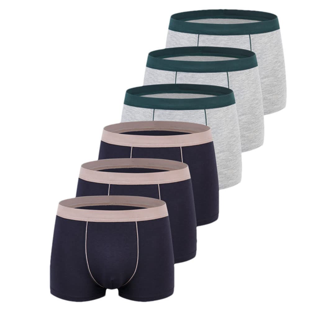 keusyoi 6 Pz/lotto Intimo Di Grandi Dimensioni Boxer Degli Uomini Solido Cotone Mutandine Uomo Senza Cuciture Traspirante Mens Boxer