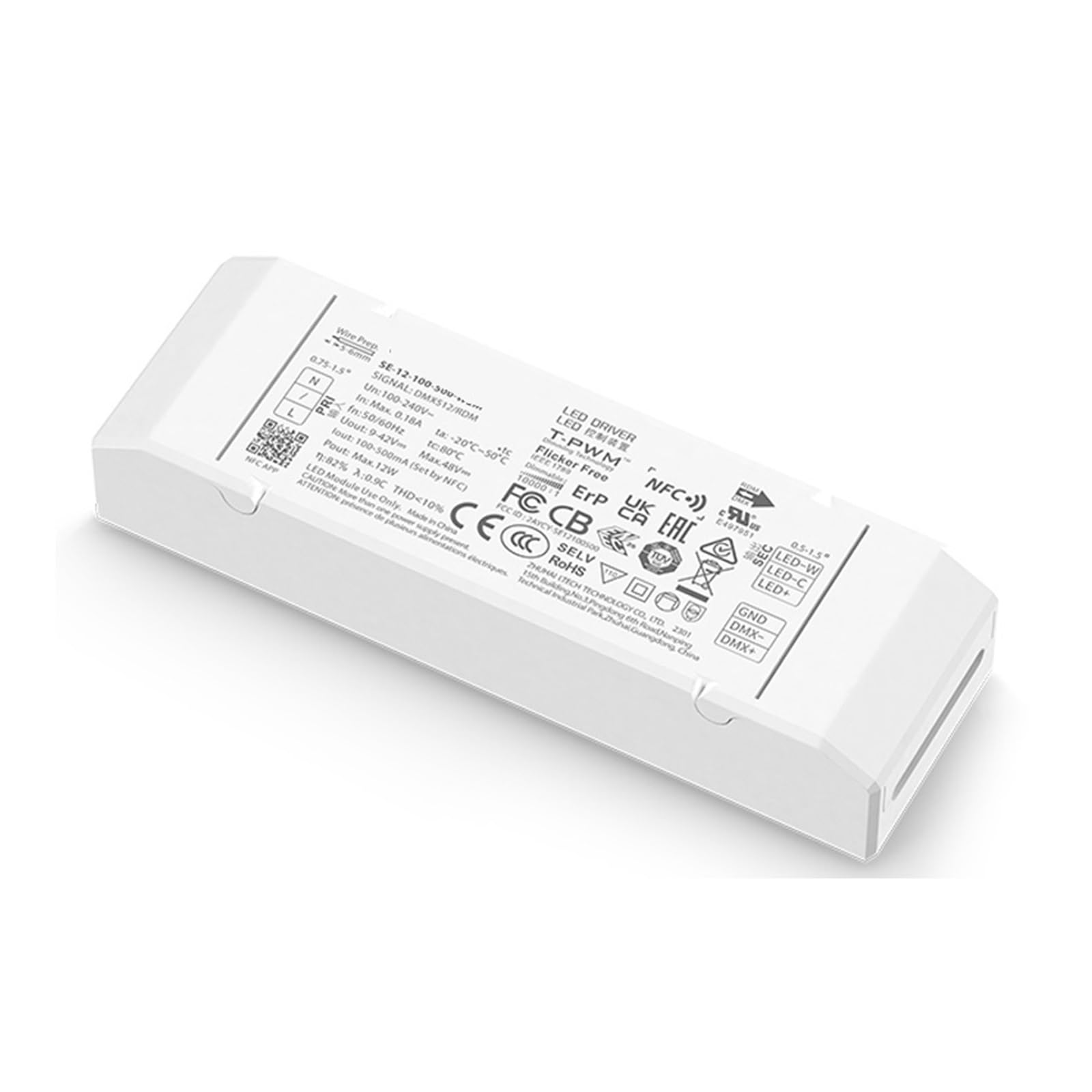 Pilote de gradation CCT 12W transformateur variable 100mA-500mA NFC