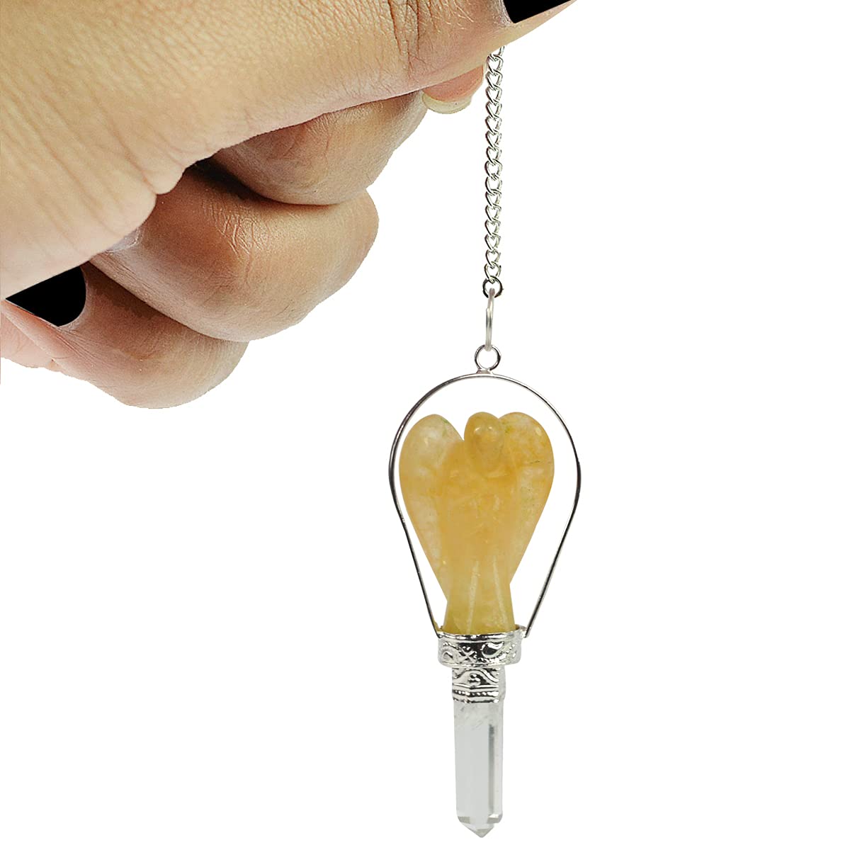 Crystu Natural Citrine Dowser Pendulum Crystal Stone Angel Dowser Pendulum Dowsing for Healing Gemstones (Color : Yellow) (B0922B6HDB) Amazon Price History, Amazon Price Tracker