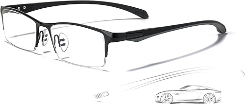 Gafas de luz azul para hombre, semirremalles, rectangulares, sin armazón, bloqueo azul, antirreflejos, protección UV400, anteojos para juegos disponible en Yaxa El Salvador