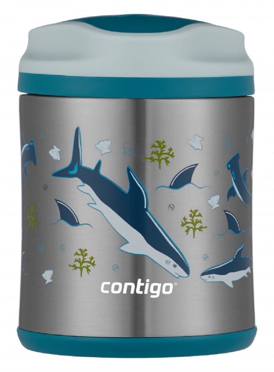 Contigo Food Jar, termo de acero inoxidable para sopas, verduras o fruta, 100 % antiderrame; fiambrera infantil; hasta 6 horas caliente, hasta 7 hora frío; para la guardería o el cole, 300 ml
