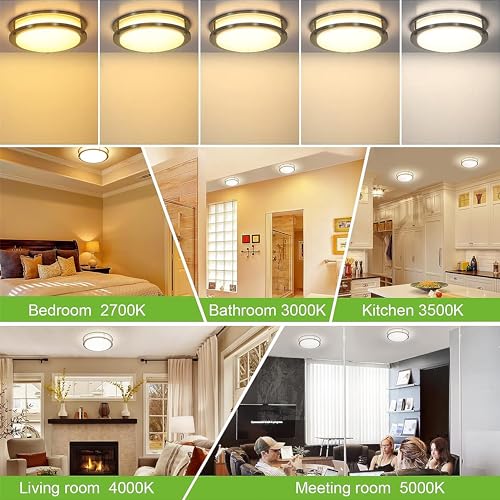 Image of hykolity 10 inch Flush Mount LED Ceiling Light Fixture,17W,1100LM,5CCT