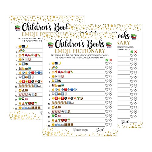 25 Emoji Children's Books Pictionary Baby Shower Game Party Ideas For Quiz Boy, Girl, Kids, Men, Women and Couples, Cute Classic Bundle Pack Set, Gold Pink or Blue Gender Neutral Unisex Fun Coed Cards 25 Emoji Children's Books Pictionary Baby Shower Game Party Ideas For Quiz Boy, Girl, Kids, Men, Women and Couples, Cute Classic Bundle Pack Set, Gold Pink or Blue Gender Neutral Unisex Fun Coed Cards