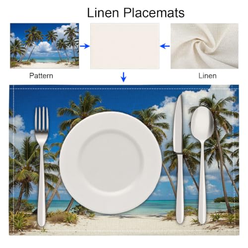Dessous de table résiste à la chaleur napperons plage bleu lin