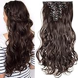 TESS Clip in Extensions wie Echthaar Haarteile guenstig Haarverlängerung 8 Tressen 18 Clips Haarteil Gewellt 17