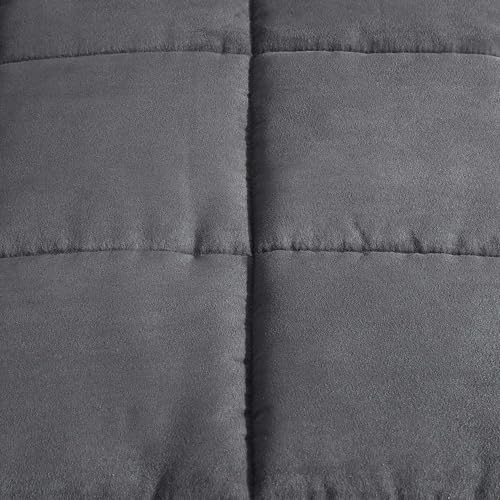 Image of Eddie Bauer - Twin Comforter Set, Microsuede Bedding with Soft Plush Faux Shearling Reverse, 2 Piece Bed Set with Matching Pillowcase (Cabin Plaid Grey)