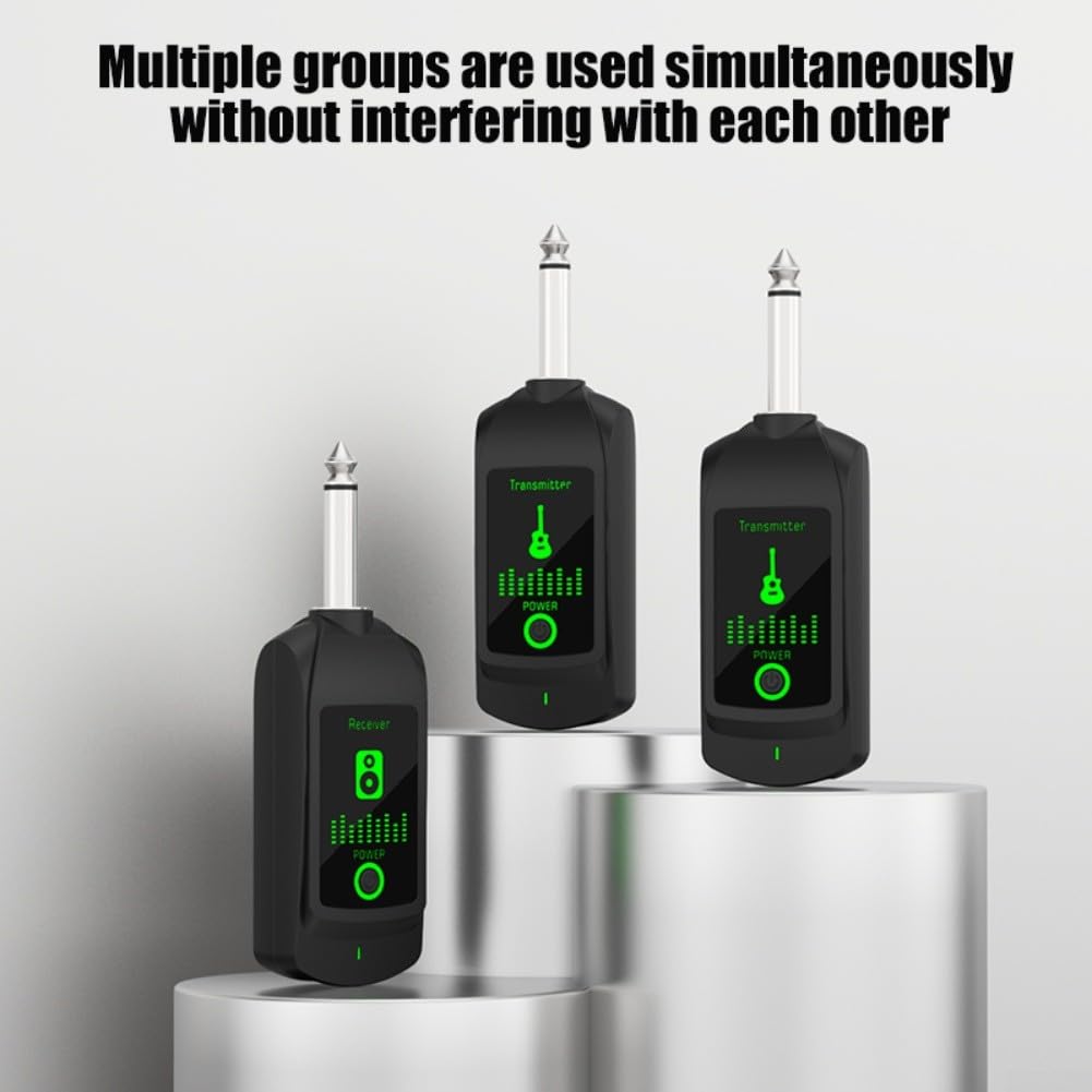 Système de guitare sans fil rechargeable, émetteur-récepteur de portée de 50 m pour guitare électrique, transmission audio (un à un)