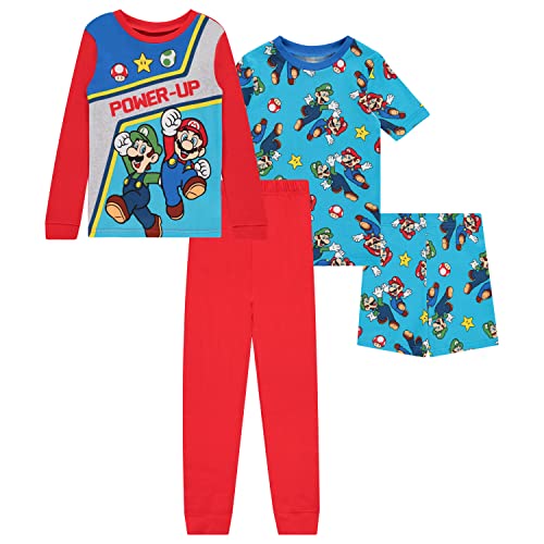 Nintendo Boys Mario Pajamas Set - 4 Piece Short Sleeve